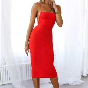 Hello Molly Can’t Afford Me Midi Dress Red